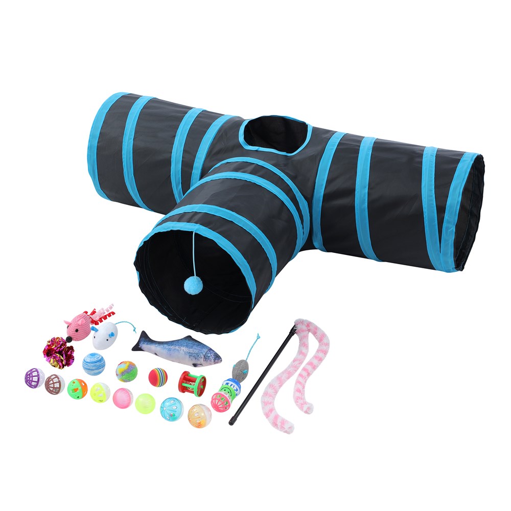 Cat Tri-Tunnel + Toys