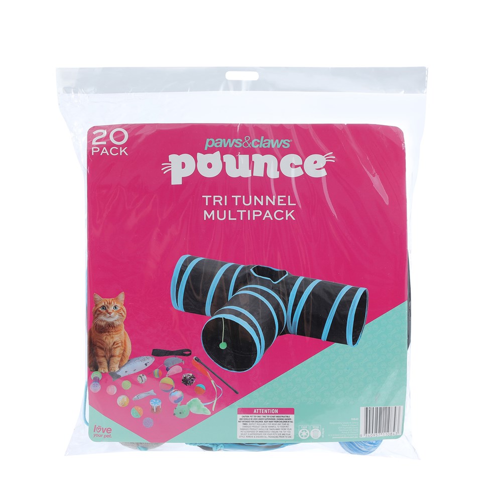 Cat Tri-Tunnel + Toys