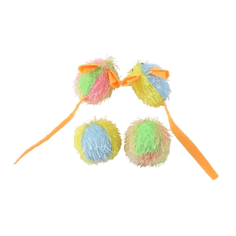 Furry Cat Toy 4pk