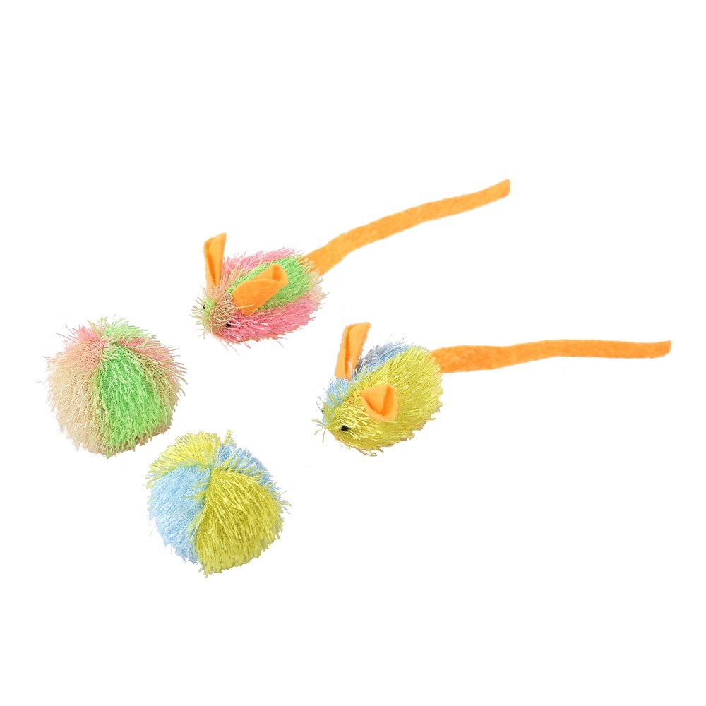 Furry Cat Toy 4pk