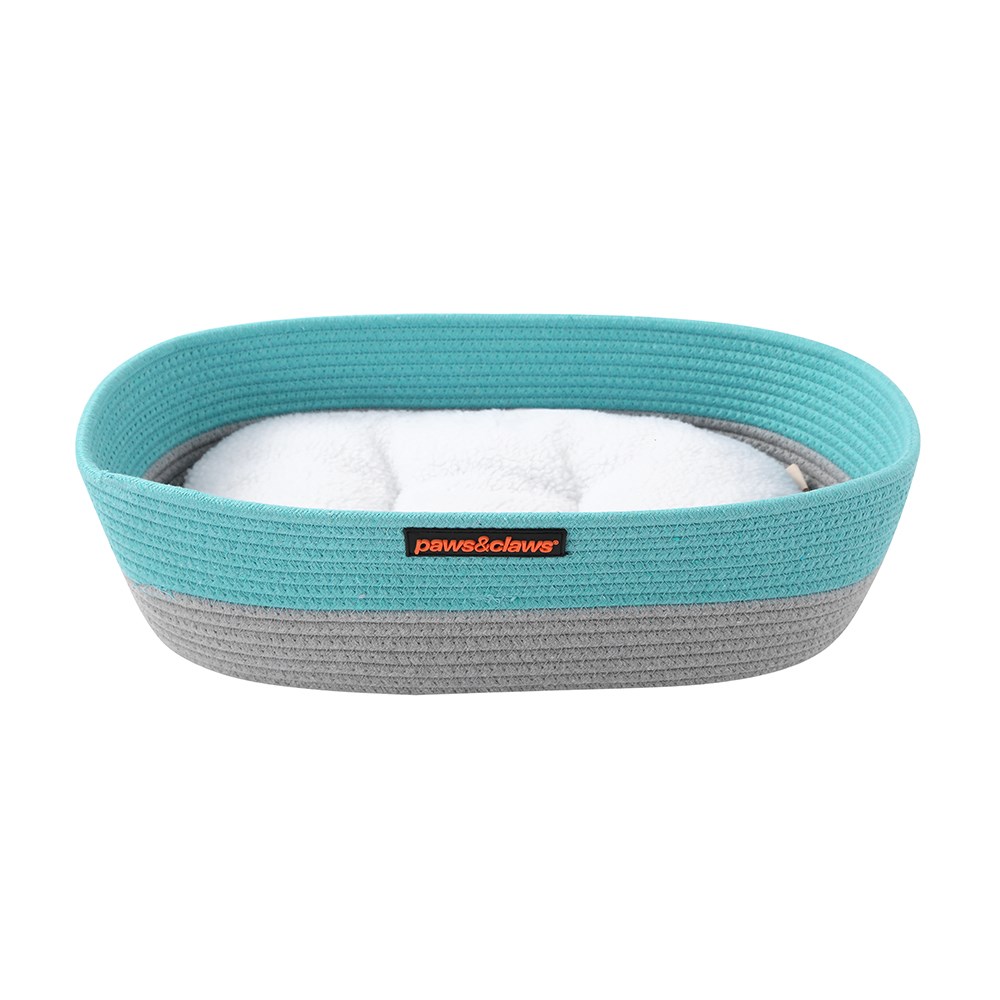 Cotton Woven Basket Cat Bed