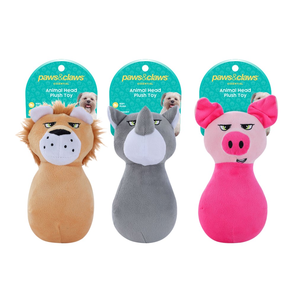 Plush Squeaky Animal Head