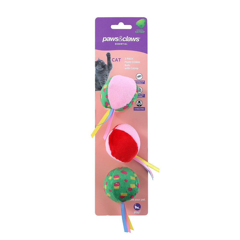 Plush Crinkle Balls 3pk