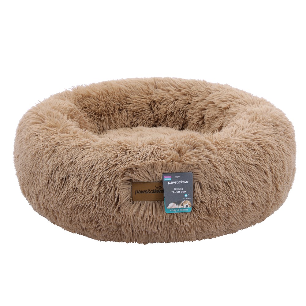 Calming Plush Bed Camel Large