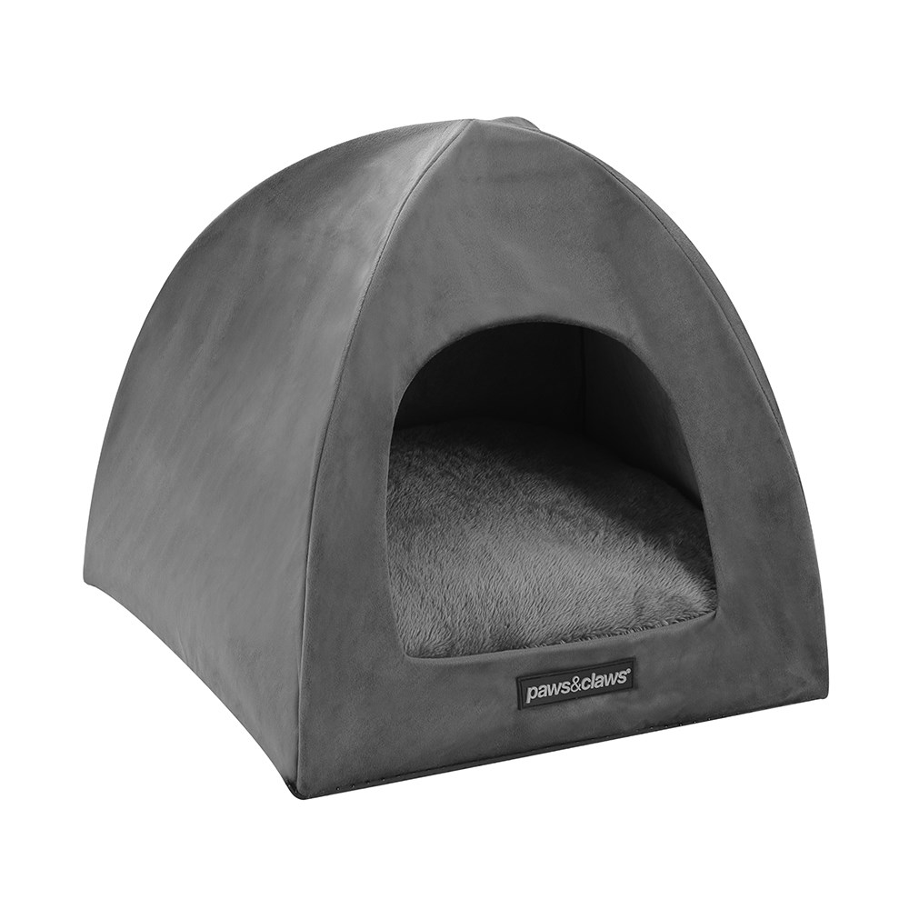 Lux Velvet Cat Cave Dk. Grey