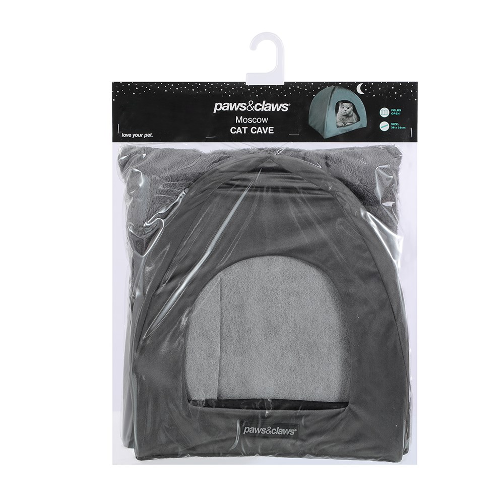 Lux Velvet Cat Cave Dk. Grey