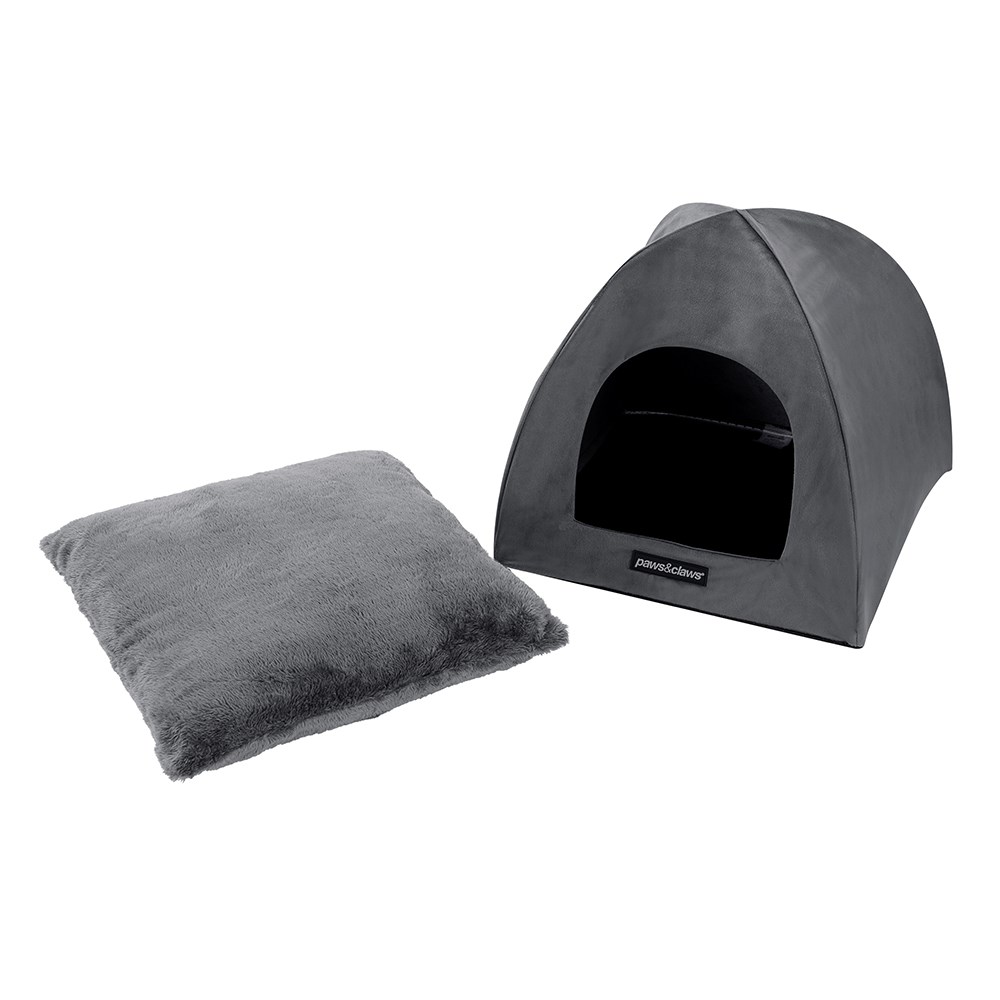 Lux Velvet Cat Cave Dk. Grey