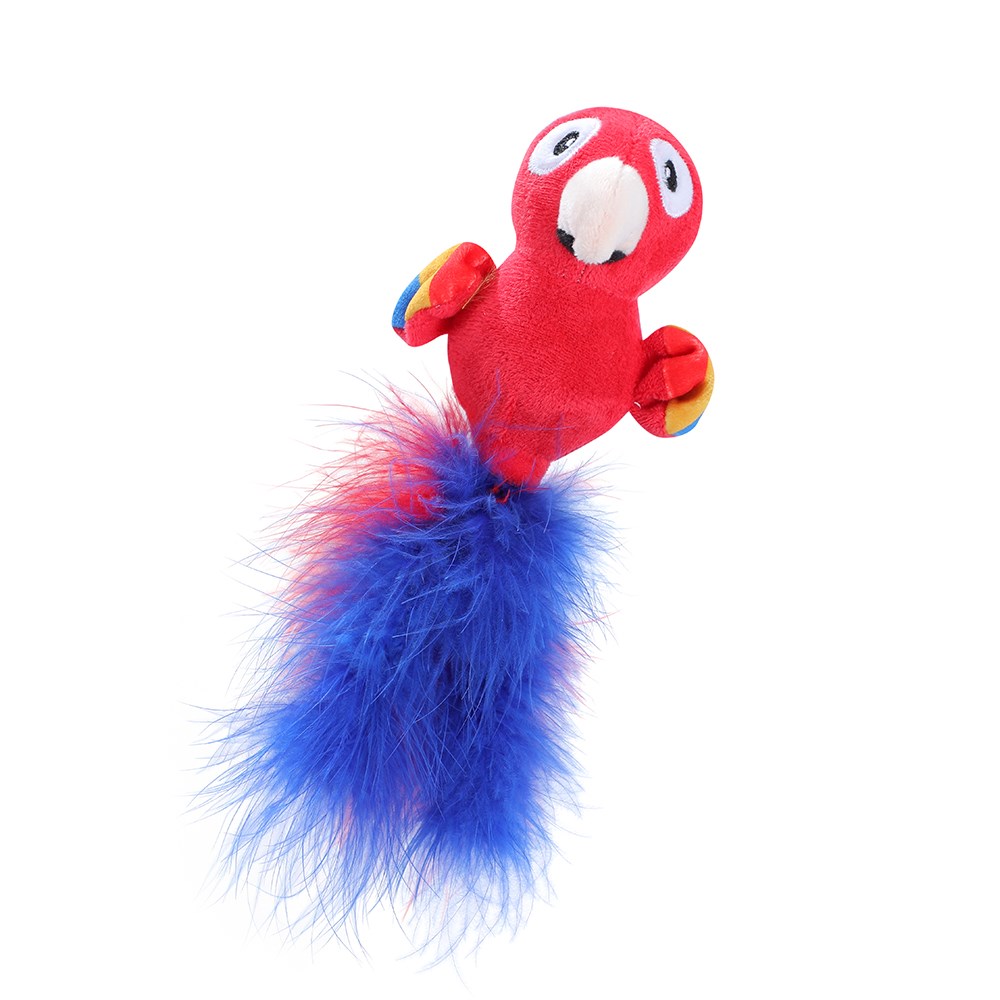 Cara Cat Plush Bird Rattle