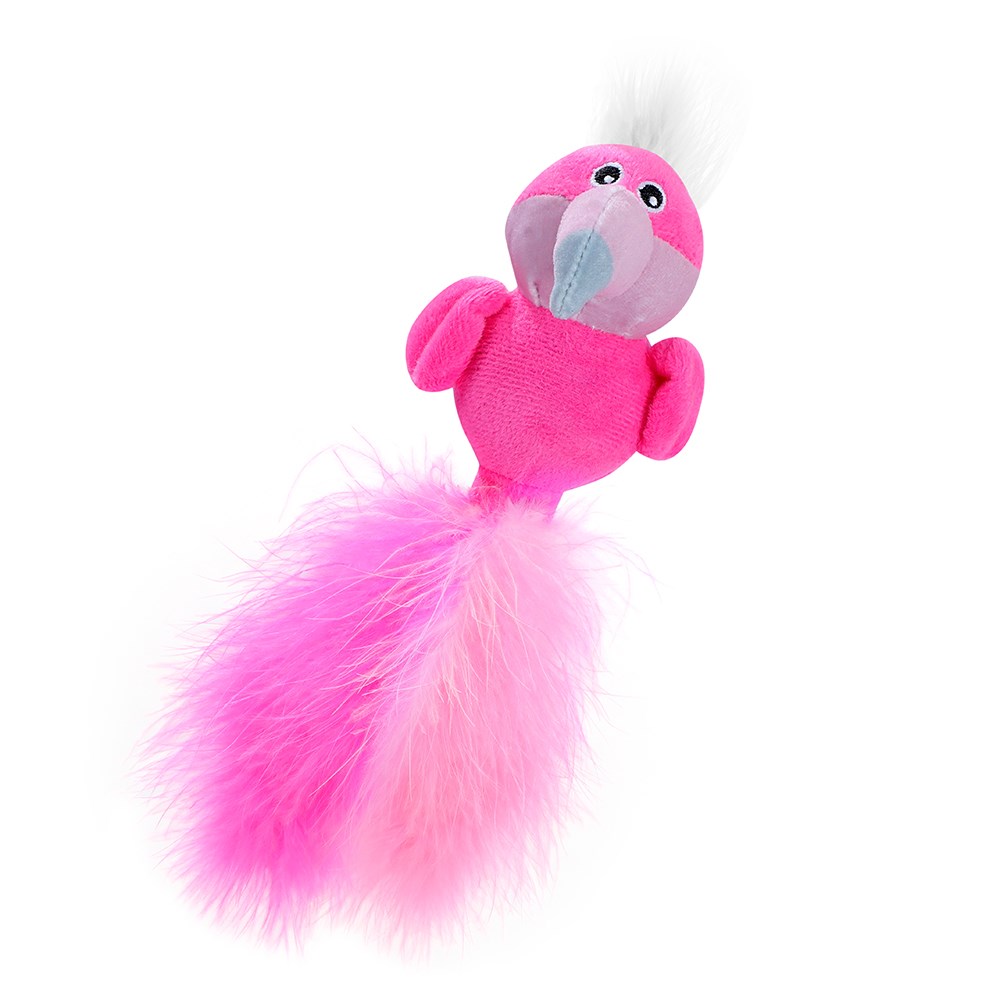 Cara Cat Plush Bird Rattle
