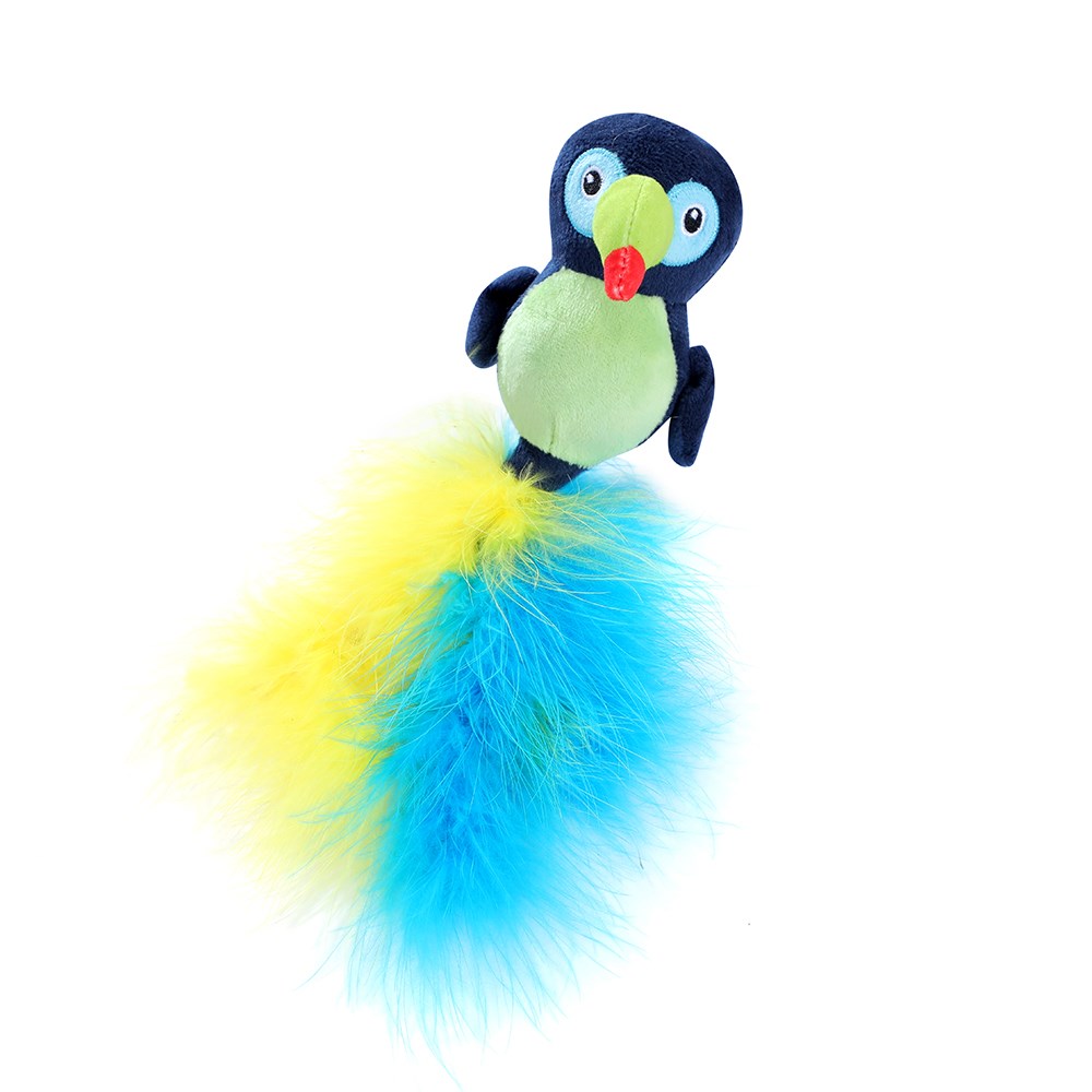 Cara Cat Plush Bird Rattle