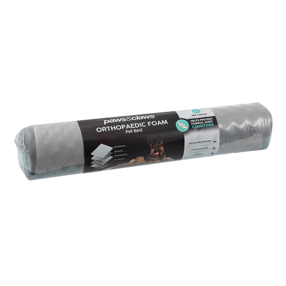 Orthopedic Pet Bed Grey Suede