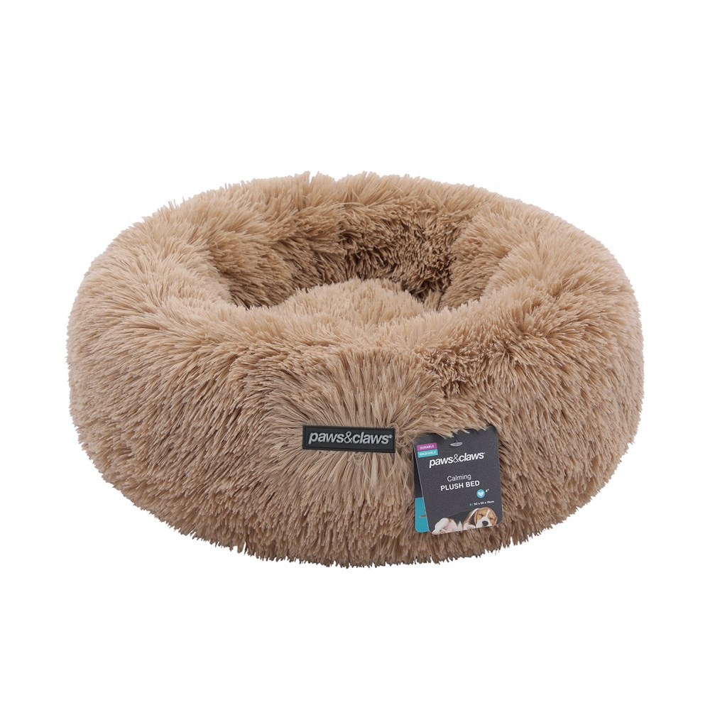 Calming Plush Bed Camel Small