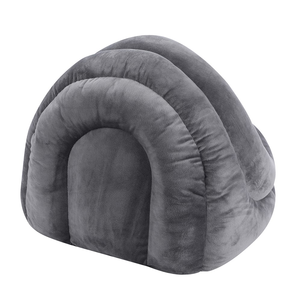 Plush Velvet Cat Cave Grey