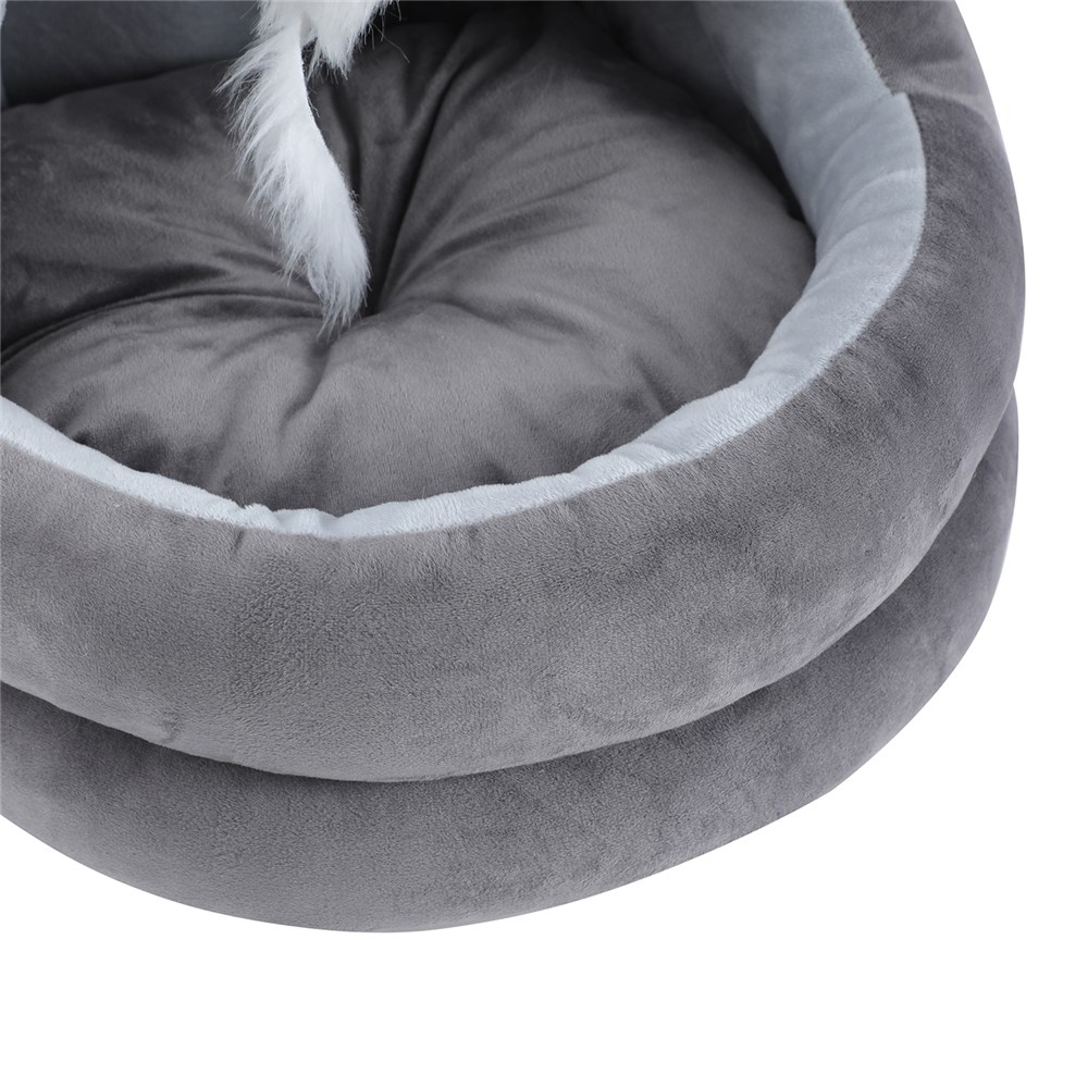 Plush Velvet Cat Cave Grey