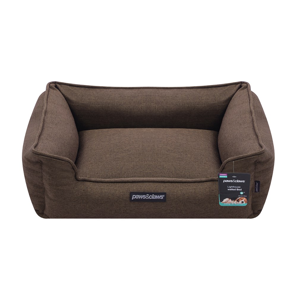 Pia Walled Pet Bed Med Brown