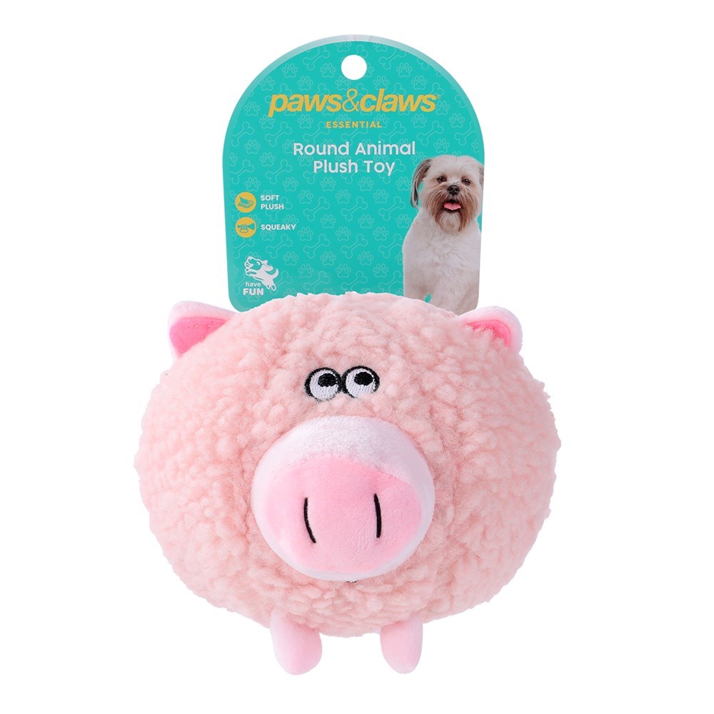 Plush Round Animal 3 Asstd