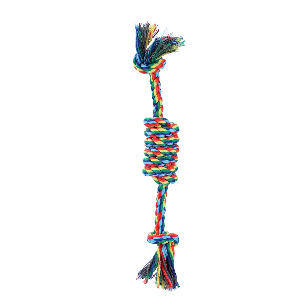 Rainbow Knotted Rope Toy
