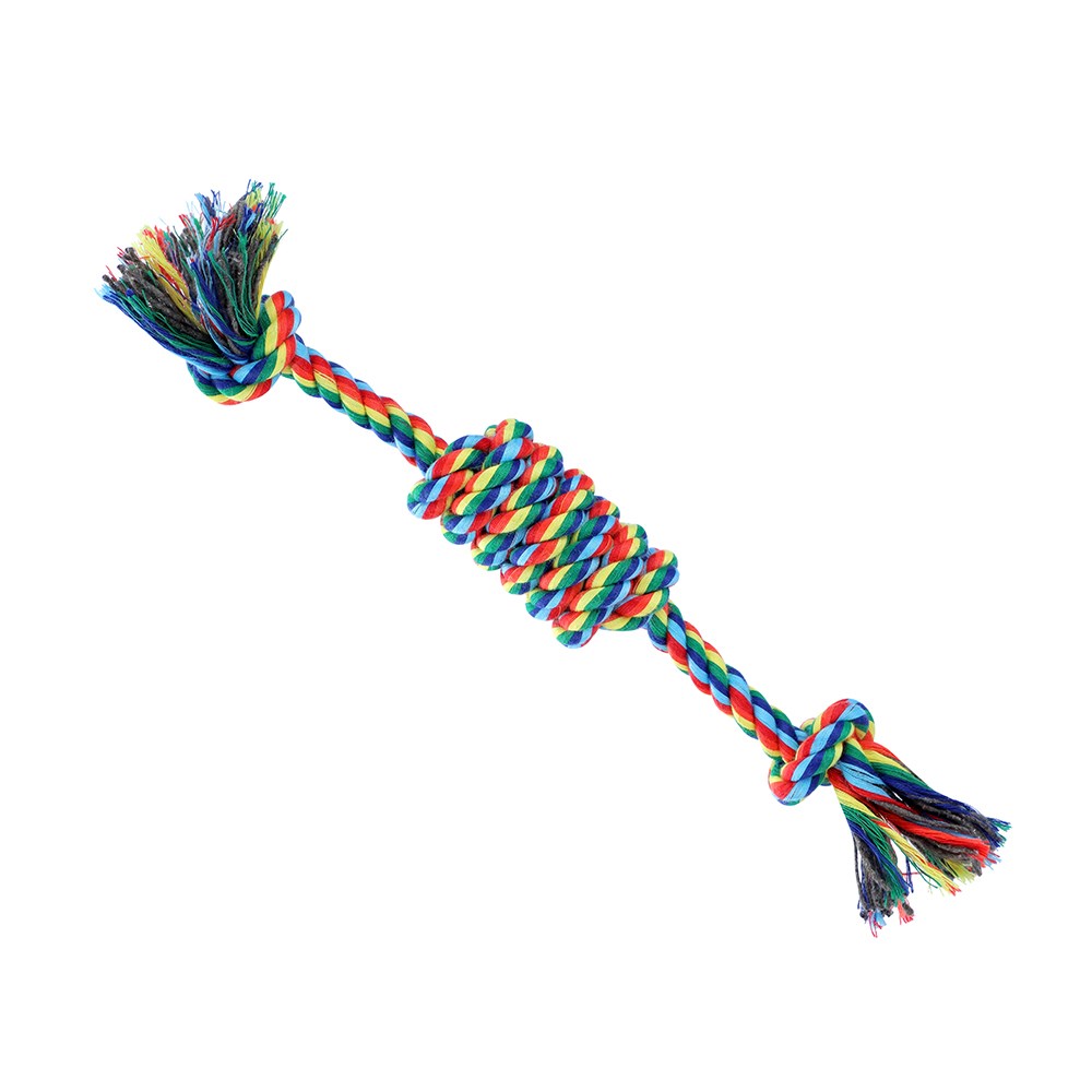 Rainbow Knotted Rope Toy