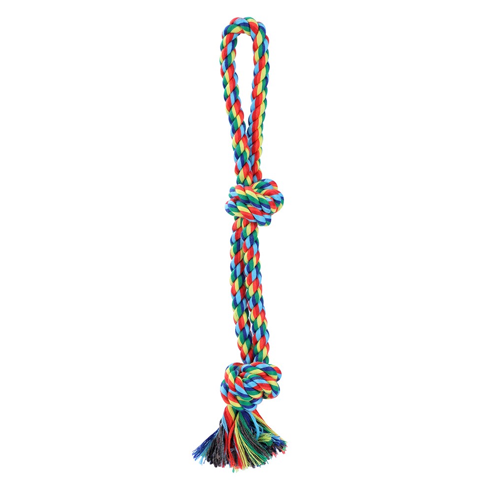 Rainbow Knotted Rope Toy