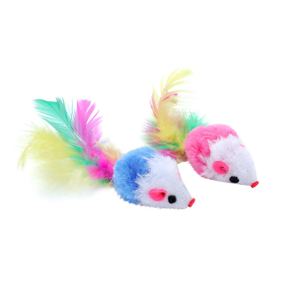 Plush Mouse Cat Toy 2pk