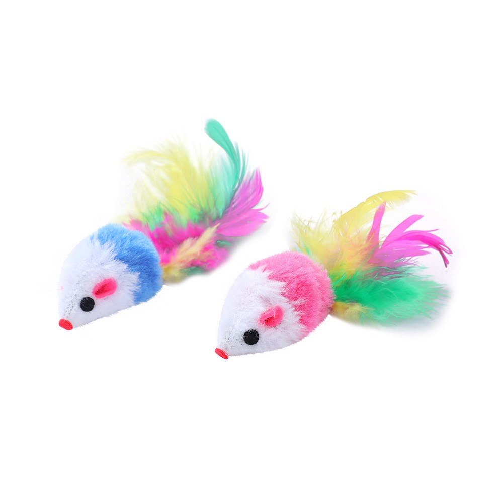 Plush Mouse Cat Toy 2pk