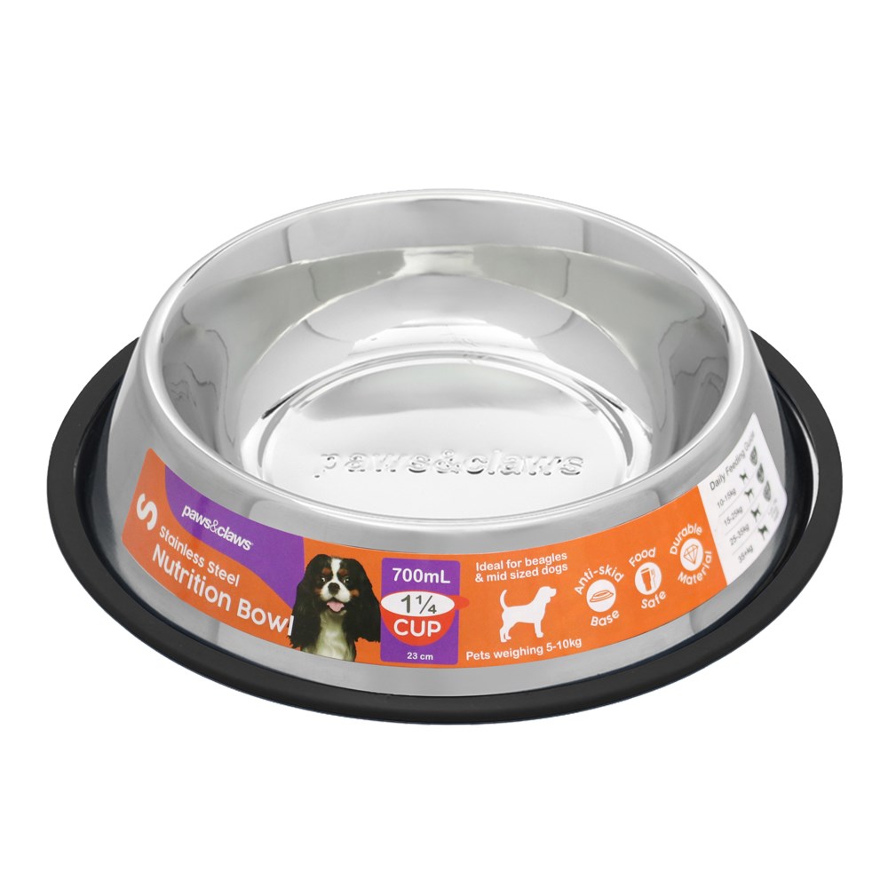 Stainless Steel Pet Bowl Black