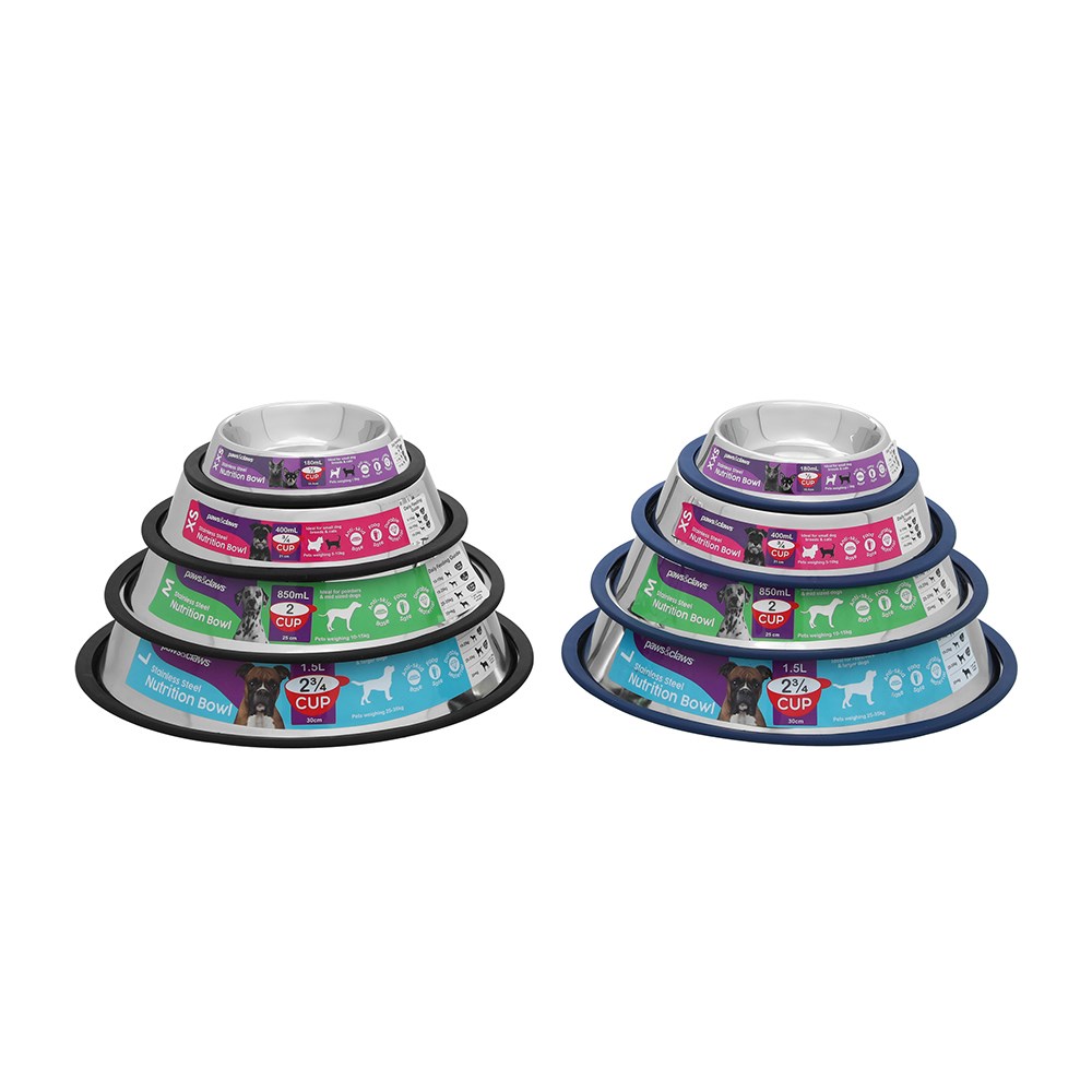 Stainless Steel Pet Bowl Black
