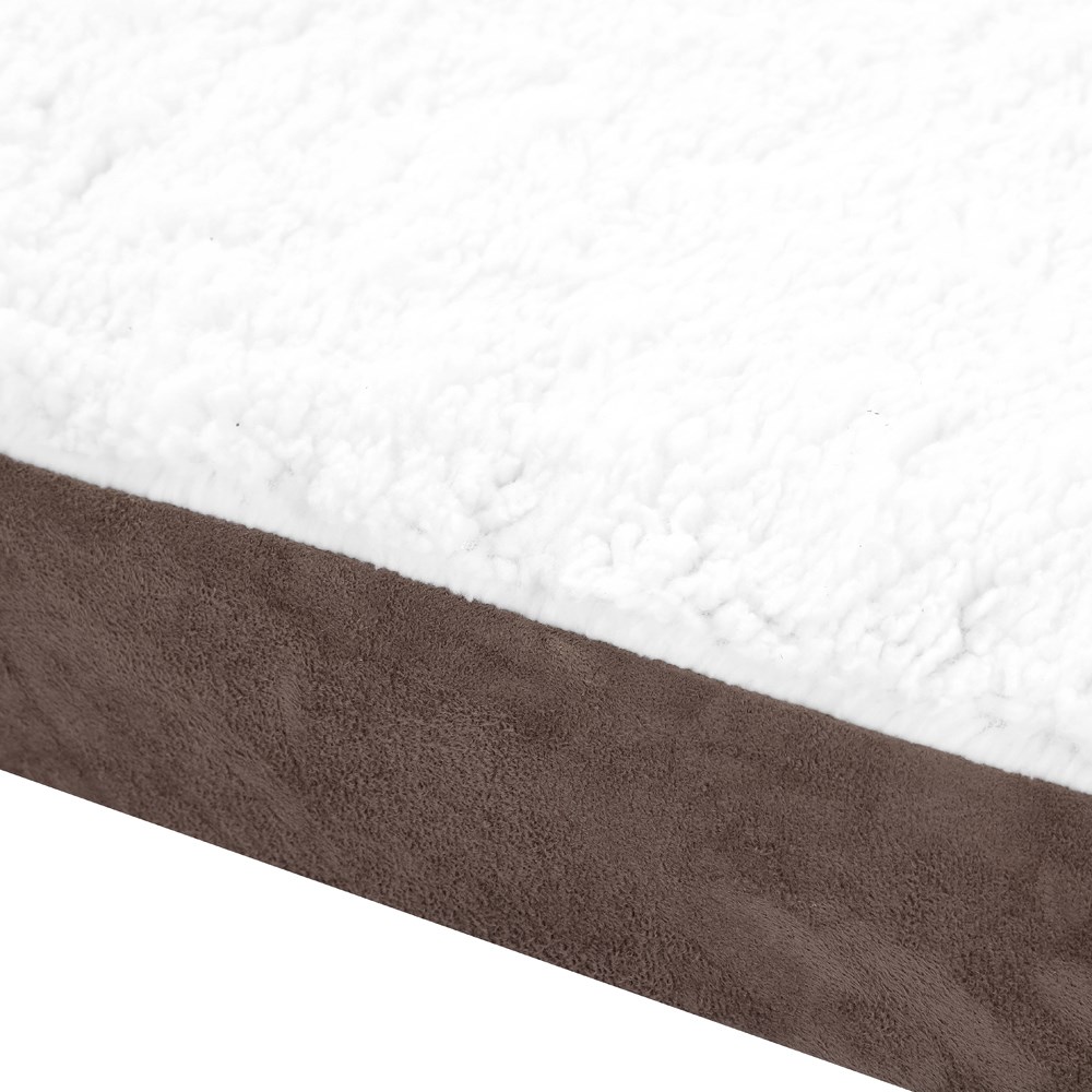 Orthopedic Pet Bed Brown Suede