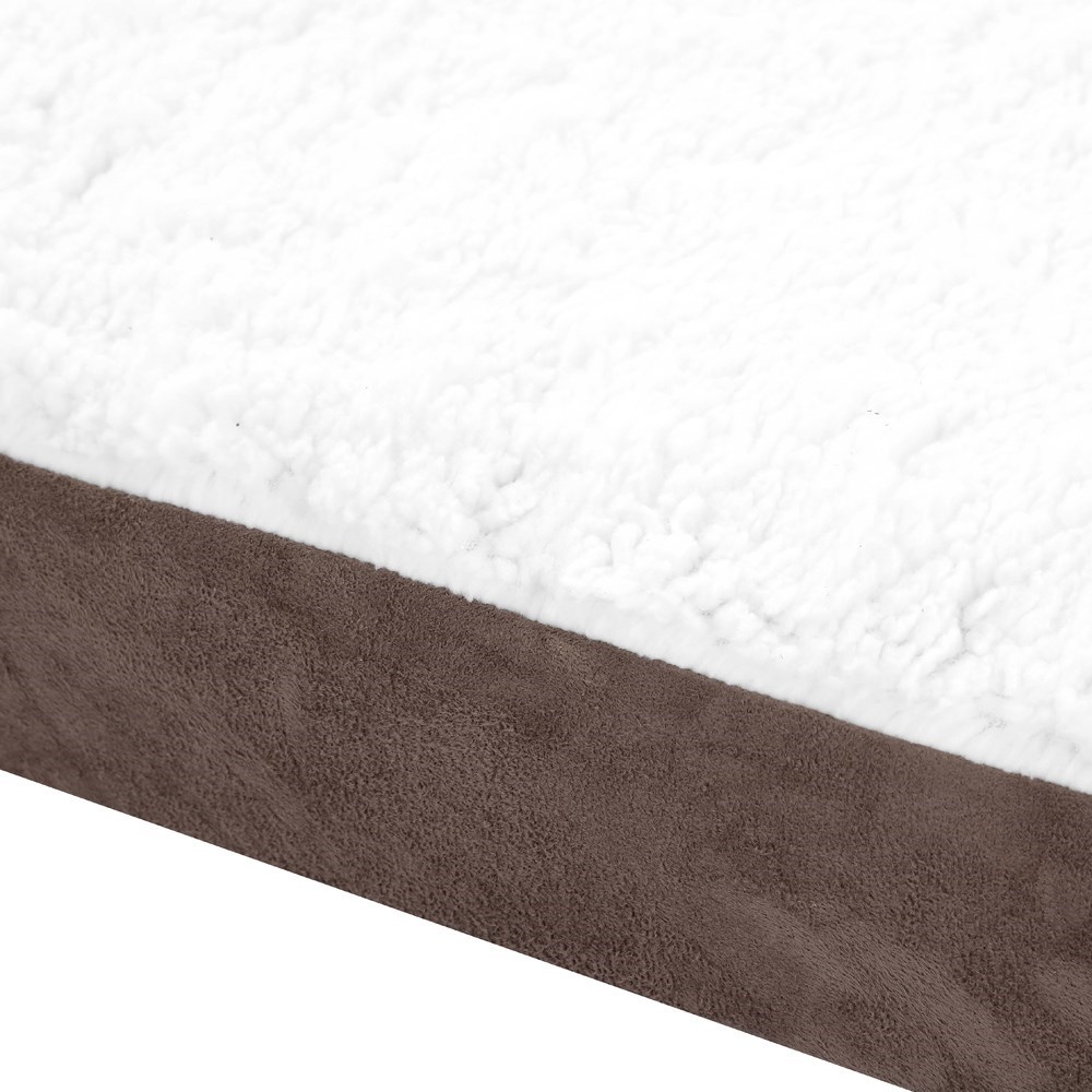 Orthopedic Pet Bed Brown Suede