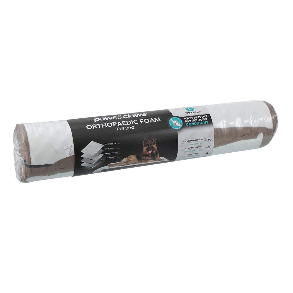 Orthopedic Pet Bed Brown Suede