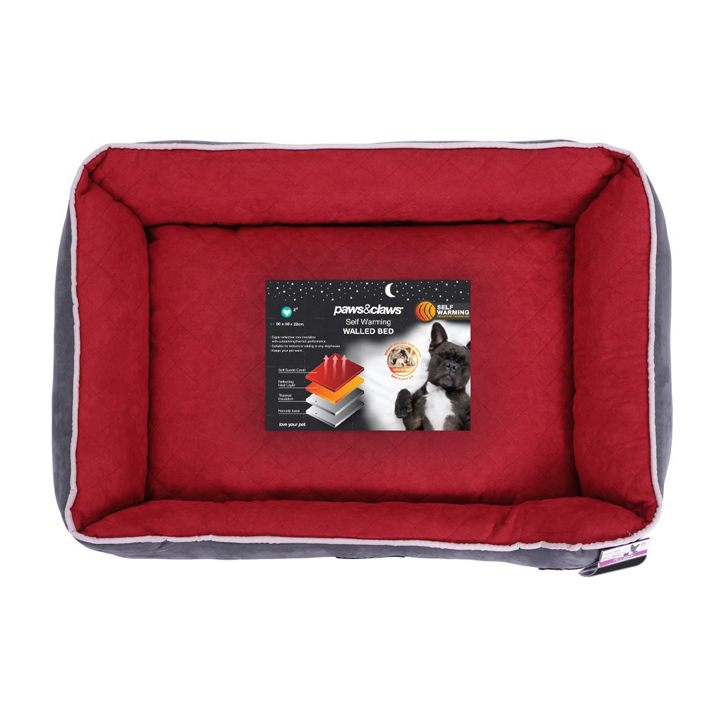 Self Warming Walled Bed Red