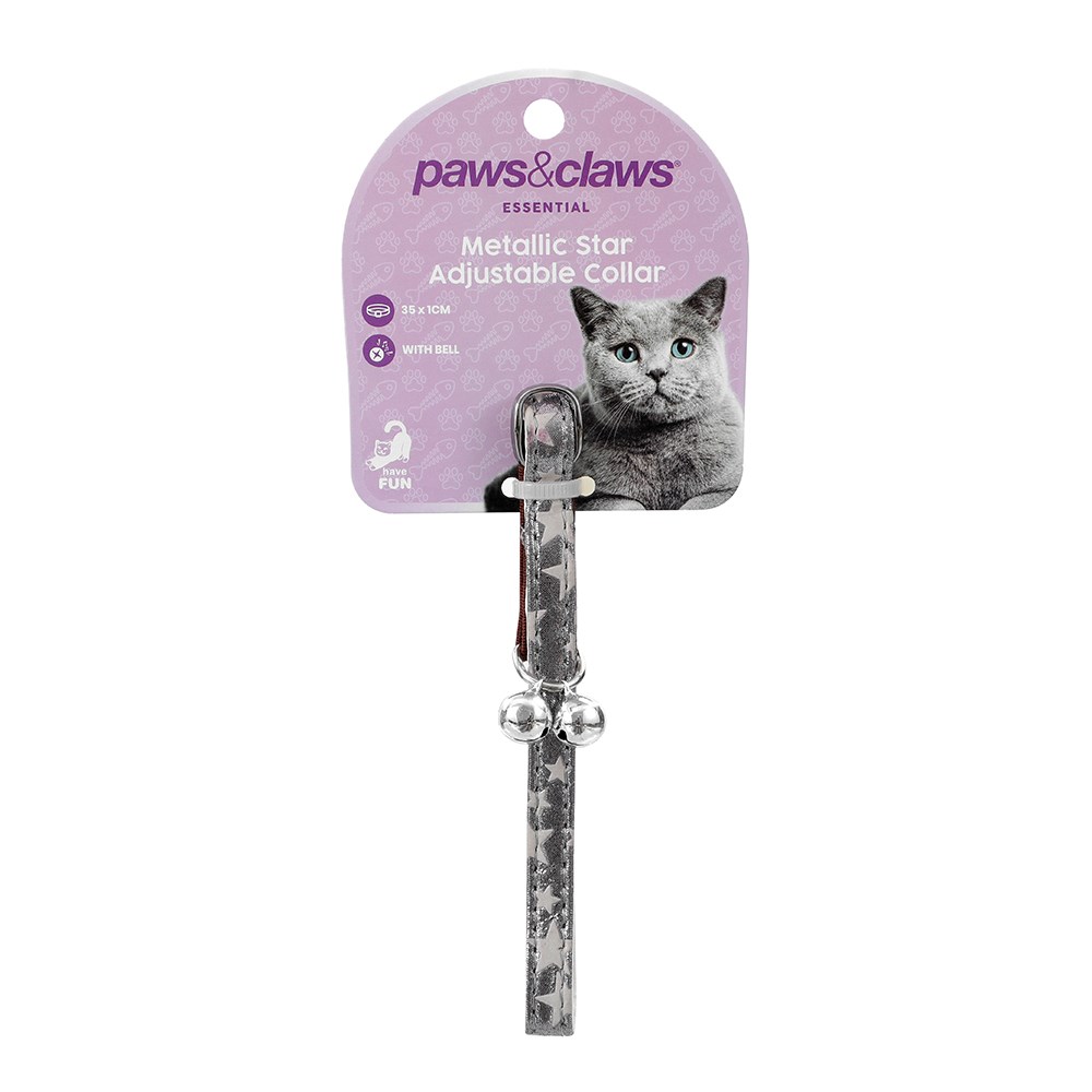 Metallic Star Cat Collar
