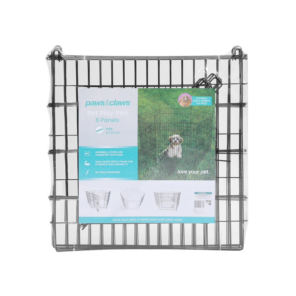 Pet Play Pen 6 Sided Med