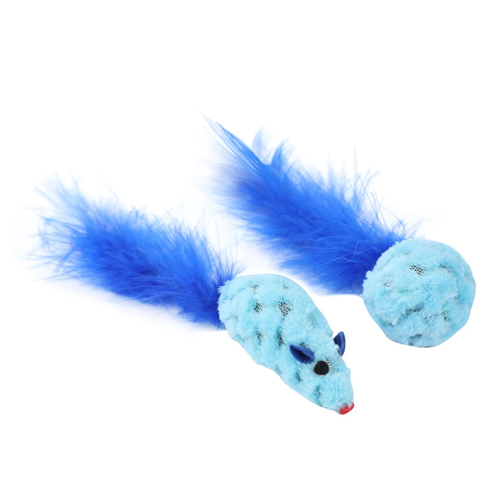 Mouse & Ball Feather Cat Toy