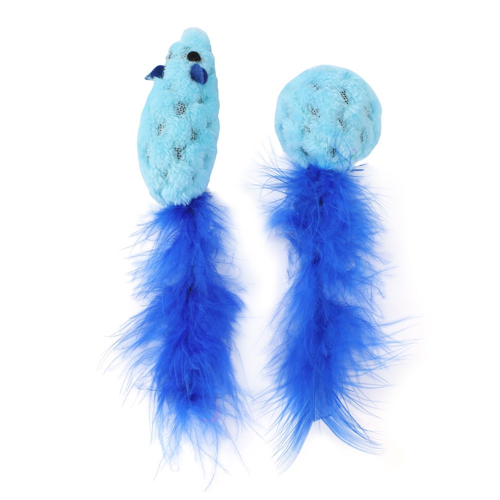 Mouse & Ball Feather Cat Toy