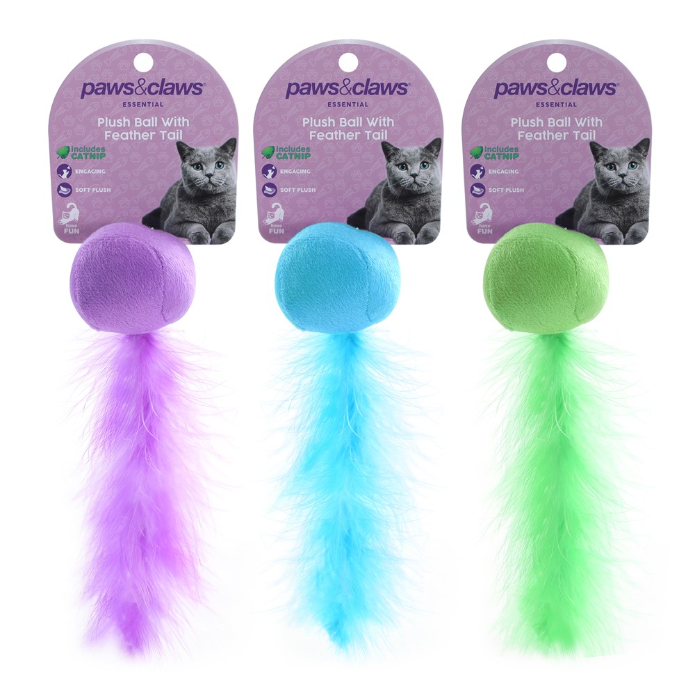 Plush Ball W/ Feather Tail