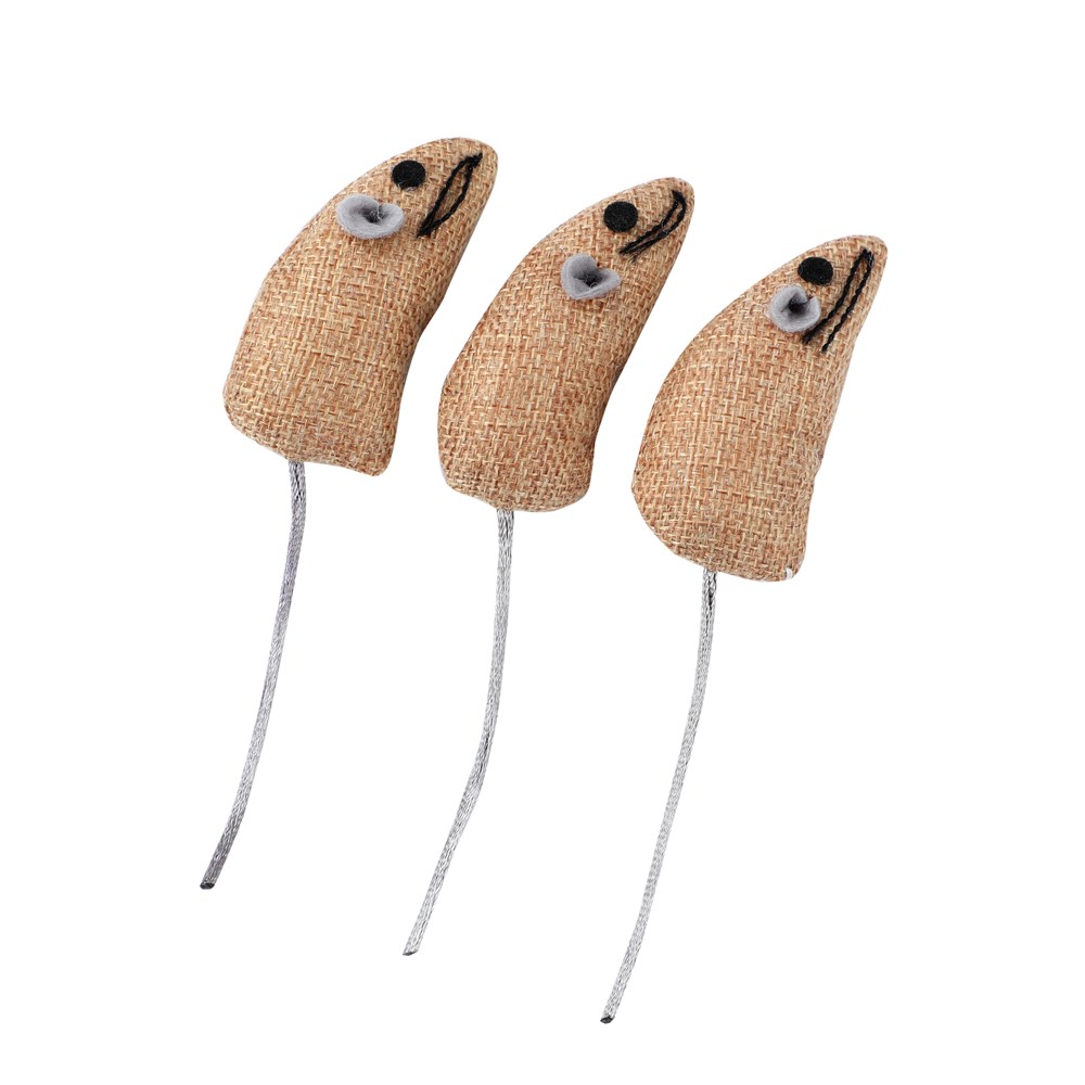 Canvas Mouse Cat Toy 3pk