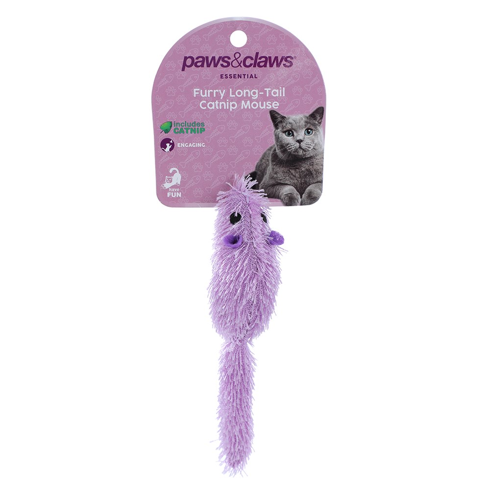 Furry Long-Tail Mouse Cat Toy